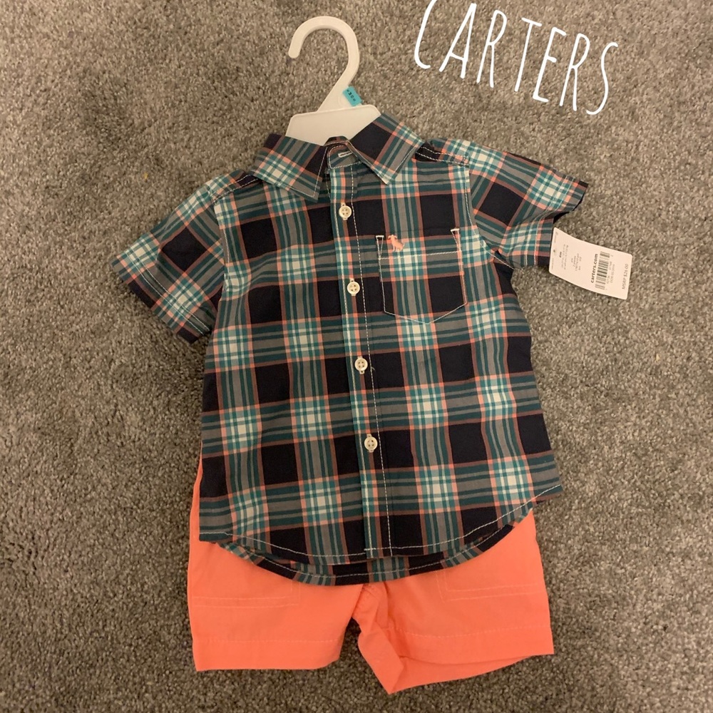 NWT. Carters summer shorts and shirt outfit